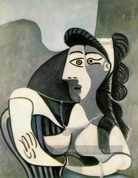 Femme dans un fauteuil Buste 1962 Cubisme Peinture à l'huile